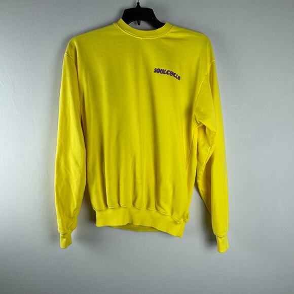 SoulCycle Derek Sweatshirt Crew Neck Size M Yellow Oversize Fit Graphic Casual - Picture 1 of 5
